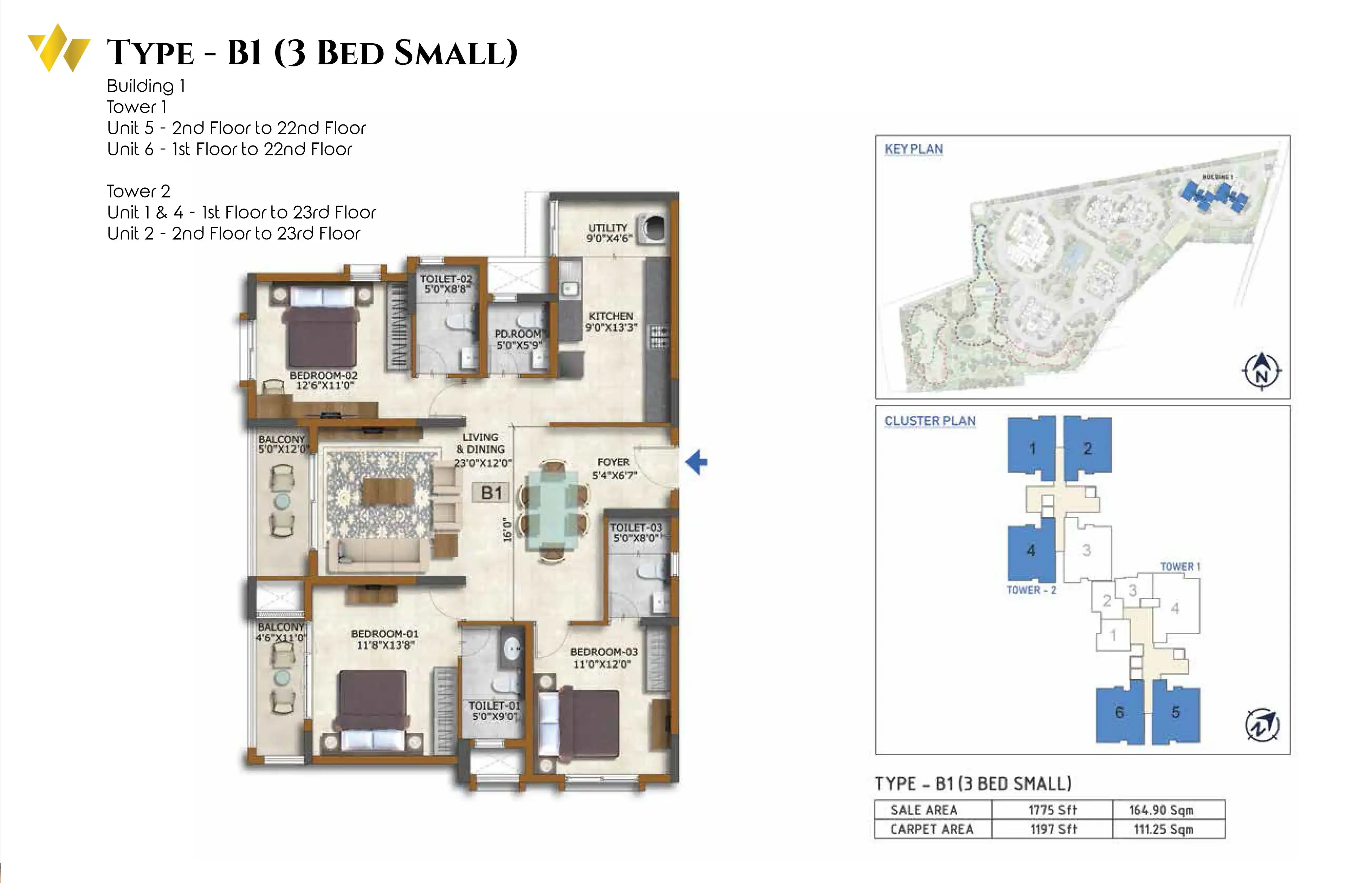 3 BHK Floor Plan