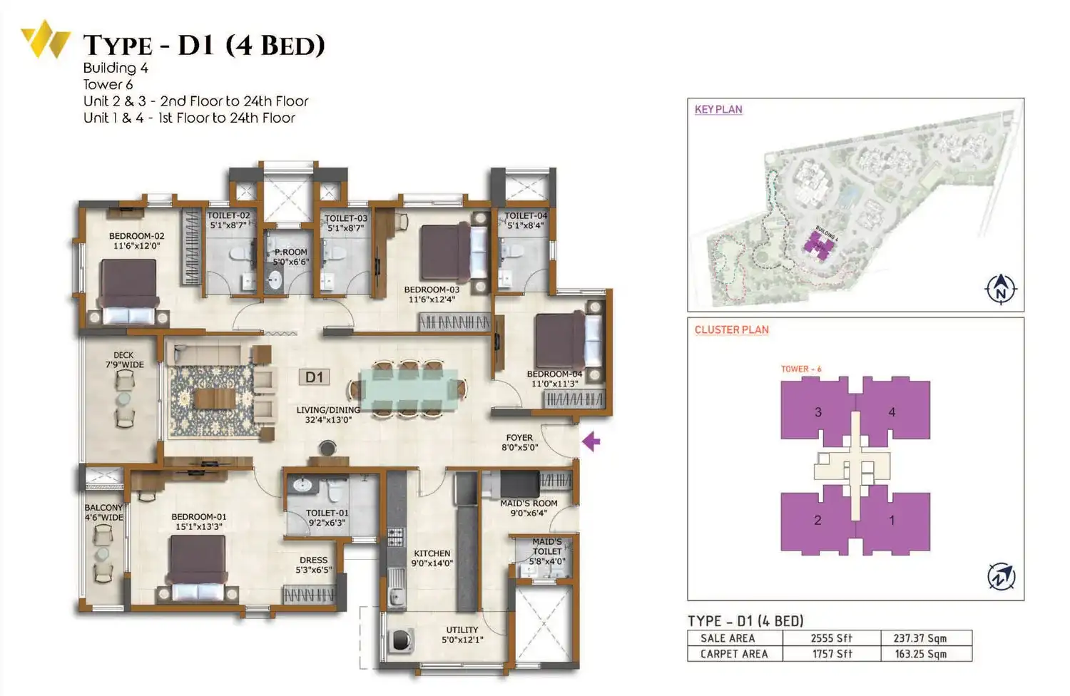 4 BHK Floor Plan
