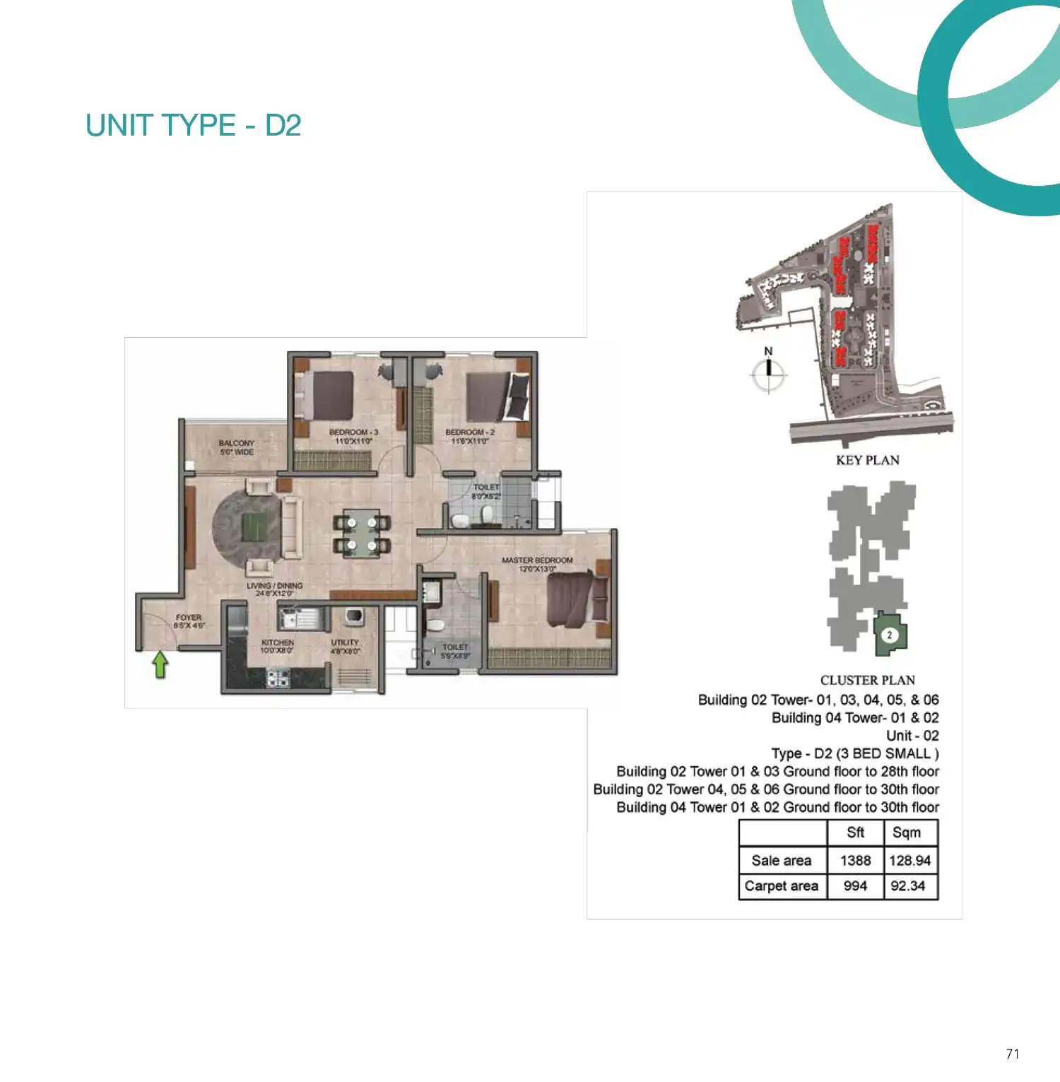 3 BHK Floor Plan